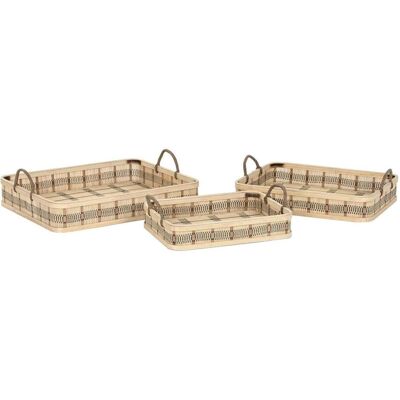 DKD Home Decor, Tablett, Tablettset Hell 54 x 43 x 9 cm (3 Stück) (2 Stück) DKD Home Decor, Tablett, Tablettset Hell 54 x 43 x 9 cm (3 Stück) (2 Stück)