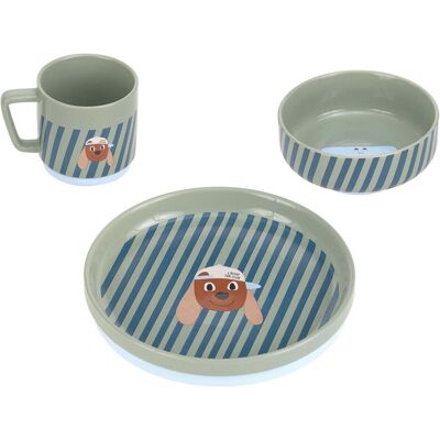Lässig, Kindergeschirr + Kinderbesteck, Kindergeschirrset Tiny Team Dog 3-teilig, Blau Lässig, Kindergeschirr + Kinderbesteck, Kindergeschirrset Tiny Team Dog 3-teilig, Blau