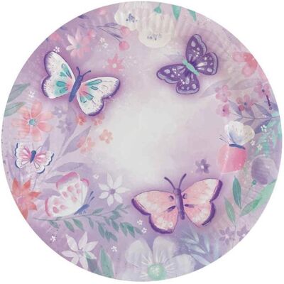Amscan, Einweggeschirr, 8 Teller Flutter rund Papier 23 cm (8x) Amscan, Einweggeschirr, 8 Teller Flutter rund Papier 23 cm (8x)