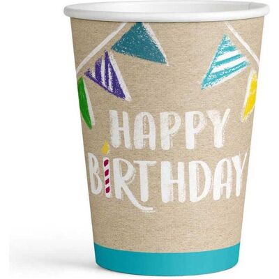 Riethmüller, Einweggeschirr, 8 Becher My Birthday Party Papier 250 ml (8x) Riethmüller, Einweggeschirr, 8 Becher My Birthday Party Papier 250 ml (8x)