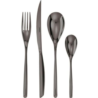 Rosenthal Besteck 24tlg.Vh. Bamboo Edelstahl/PVDschwarz, Besteck, Schwarz Rosenthal Besteck 24tlg.Vh. Bamboo Edelstahl/PVDschwarz, Besteck, Schwarz