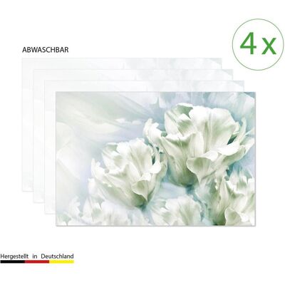 CoverYourDesk, Tischset, Tischset Romantische weisse Tulpen CoverYourDesk, Tischset, Tischset Romantische weisse Tulpen