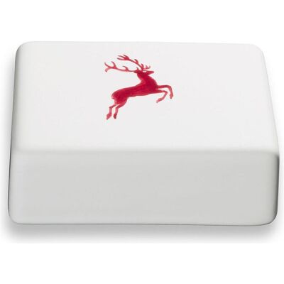 Gmundner Keramik, Serviergeschirr, Bordeauxr. Hirsch, Oberteil Butterdose Gmundner Keramik, Serviergeschirr, Bordeauxr. Hirsch, Oberteil Butterdose