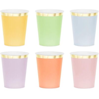Partydeco, Einweggeschirr, Becher sechs Farben (6x) Partydeco, Einweggeschirr, Becher sechs Farben (6x)