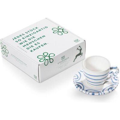Gmundner Keramik Blaugeflammt Espresso für Dich/2tlg.im Geschenkk., Tasse, Blau Gmundner Keramik Blaugeflammt Espresso für Dich/2tlg.im Geschenkk., Tasse, Blau