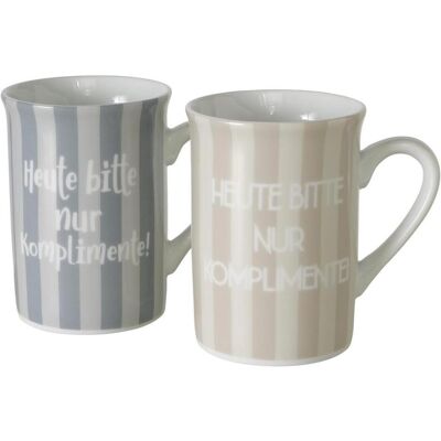 Boltze Home KaffeebecherKompl.2fa.sor300ml, Tasse, Weiss, Grau, Beige Boltze Home KaffeebecherKompl.2fa.sor300ml, Tasse, Weiss, Grau, Beige