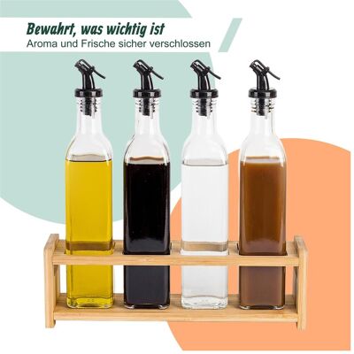 Relaxdays, Ölspender + Essigspender, 4x Ölflasche (500 ml) Relaxdays, Ölspender + Essigspender, 4x Ölflasche (500 ml)