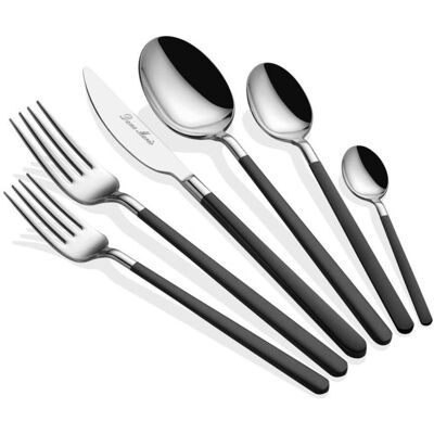Hermia Allegra Cutlery Set (36 Pieces), Besteck, Schwarz, Silber Hermia Allegra Cutlery Set (36 Pieces), Besteck, Schwarz, Silber