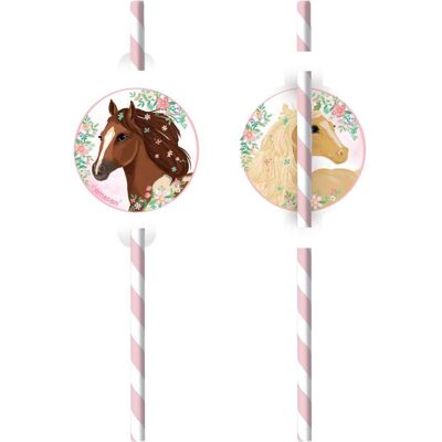 Amscan Pailles Chevaux au Galop (8pcs), Strohhalm, Mehrfarbig, Weiss, Rosa Amscan Pailles Chevaux au Galop (8pcs), Strohhalm, Mehrfarbig, Weiss, Rosa