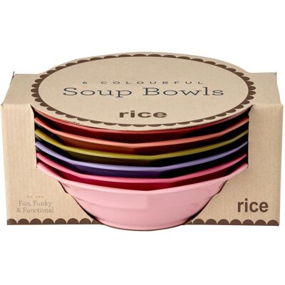 Rice - Melamine Soup Bowl - Assorted Solid Colors - 600 ml, Schüssel + Schale, Mehrfarbig Rice - Melamine Soup Bowl - Assorted Solid Colors - 600 ml, Schüssel + Schale, Mehrfarbig