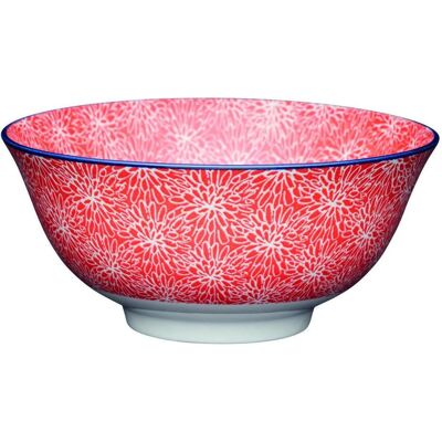 4x Kitchen Craft KitchenCraft Glazed Stoneware Bowl, Red Floral, 15.5x7.5cm, Labelled, Schüssel + Schale, Rot 4x Kitchen Craft KitchenCraft Glazed Stoneware Bowl, Red Floral, 15.5x7.5cm, Labelled, Schüssel + Schale, Rot