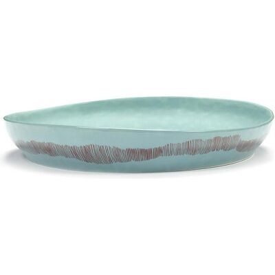 Serax, Serviergeschirr, Serving Plate M Azure-Stripes Red Feast Serax, Serviergeschirr, Serving Plate M Azure-Stripes Red Feast