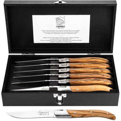 Laguiole Steakmesser-Set, Besteck, Braun, Silber Laguiole Steakmesser-Set, Besteck, Braun, Silber