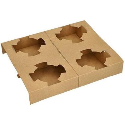 Papstar Tragetabletts "pure" für Suppenbecher, Einwegbehälter, Braun Papstar Tragetabletts "pure" für Suppenbecher, Einwegbehälter, Braun