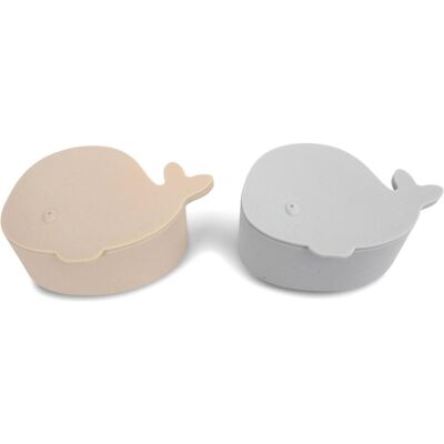Filibabba Set mit 2 kleinen Brotdosen - Christian der Wal - Pearl Blue, Lunchbox, Beige, Blau Filibabba Set mit 2 kleinen Brotdosen - Christian der Wal - Pearl Blue, Lunchbox, Beige, Blau