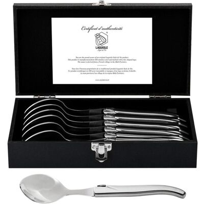Laguiole Laguiolstil de Vie Lepels Luxuslinie - 6 -Stück - Edelstahl, Besteck, Silber Laguiole Laguiolstil de Vie Lepels Luxuslinie - 6 -Stück - Edelstahl, Besteck, Silber