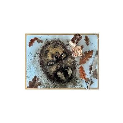 Alex Clark Art, Untersetzer, Dekorative Glasplatte mit einem Igel auf der Rückseite Alex Clark Art, Untersetzer, Dekorative Glasplatte mit einem Igel auf der Rückseite