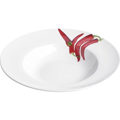 6x Pastateller m.Dekor Kräuter 27, Teller, Weiss 6x Pastateller m.Dekor Kräuter 27, Teller, Weiss