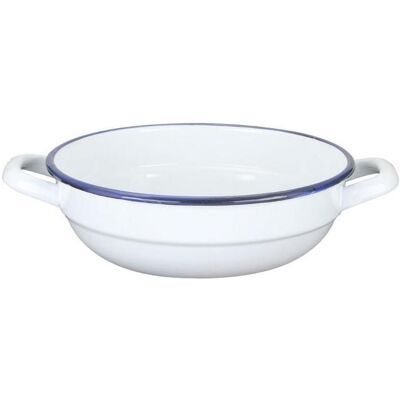 RodyTime Bauernschüssel 2 Griffe Emaille weissblau Ø 24 cm, Schüssel + Schale, Weiss RodyTime Bauernschüssel 2 Griffe Emaille weissblau Ø 24 cm, Schüssel + Schale, Weiss