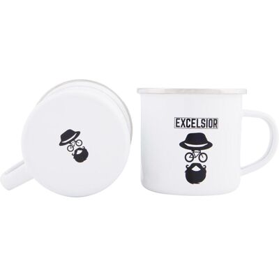 Excelsior Emaille Becher 300ml Weiss/Chromrand, Tasse, Weiss Excelsior Emaille Becher 300ml Weiss/Chromrand, Tasse, Weiss