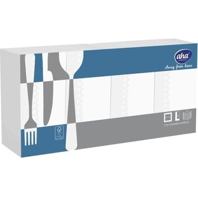 Aha, Servietten, Servietten AFH, 2-lagig, Falzung 1/8, 40x40cm, 250 Stück, weiss (250 Stk., 40 x 40 cm) Aha, Servietten, Servietten AFH, 2-lagig, Falzung 1/8, 40x40cm, 250 Stück, weiss (250 Stk., 40 x 40 cm)