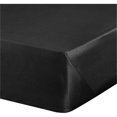 Eurofirany Nova Baumwoll Satin Spannbettlaken - 220x210cm - Schwarz Eurofirany Nova Baumwoll Satin Spannbettlaken - 220x210cm - Schwarz