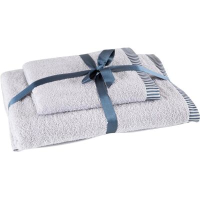 Eurofirany Unisex Handtuch - Blumenmuster - 50cm - 90/70cm - Silber Eurofirany Unisex Handtuch - Blumenmuster - 50cm - 90/70cm - Silber