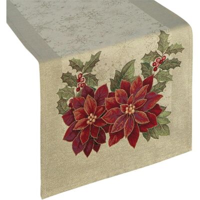 Eurofirany, Tischdecke, Gobelin -Laufwerk mit dem Motiv des Bethlehem -Sterns, mit goldenem Faden 40 x 100 cm verwoben (100 x 40 cm) Eurofirany, Tischdecke, Gobelin -Laufwerk mit dem Motiv des Bethlehem -Sterns, mit goldenem Faden 40 x 100 cm verwoben (100 x 40 cm)