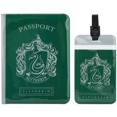 Cinereplicas Set of Passport cover and Tag - Slytherin - Harry Potter CR2512, Reisezubehör Cinereplicas Set of Passport cover and Tag - Slytherin - Harry Potter CR2512, Reisezubehör