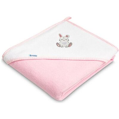 Sensillo Babyhandtuch mit Kapuze - 100x100cm, Rosa, Weich Sensillo Babyhandtuch mit Kapuze - 100x100cm, Rosa, Weich
