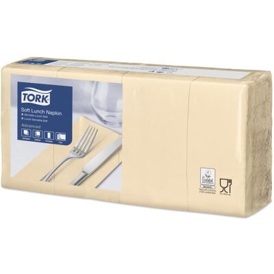 Tork, Servietten, 477884 Soft Lunchservietten 33 x 33 cm sand 3-lagig, 10 x 150 Stück/Karton (150 Stk., 33 x 33 cm) Tork, Servietten, 477884 Soft Lunchservietten 33 x 33 cm sand 3-lagig, 10 x 150 Stück/Karton (150 Stk., 33 x 33 cm)