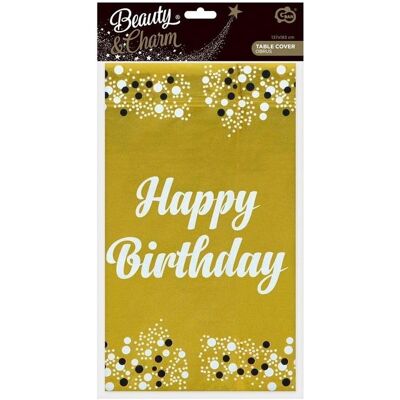 GoDan, Tischdecke, B&C Happy Birthday Folientischdecke, Gold, 137 x 183 cm (183 x 137 cm) GoDan, Tischdecke, B&C Happy Birthday Folientischdecke, Gold, 137 x 183 cm (183 x 137 cm)
