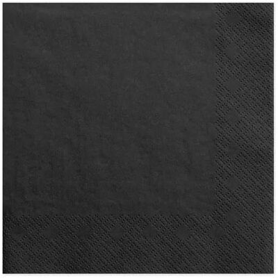 Partydeco, Servietten, Servietten schwarz (20 Stk., 33 x 33 cm) Partydeco, Servietten, Servietten schwarz (20 Stk., 33 x 33 cm)