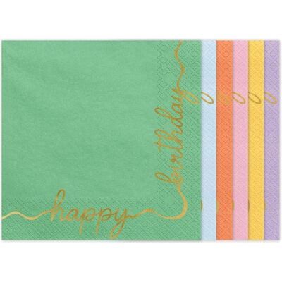 Partydeco, Servietten, Servietten Happy Birthday Mix (12St.) (12 Stk., 33 x 33 cm) Partydeco, Servietten, Servietten Happy Birthday Mix (12St.) (12 Stk., 33 x 33 cm)