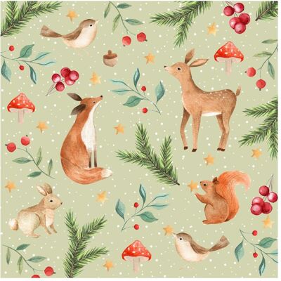 Atelier, Servietten, Weihn.Zelltuchserviette Tiere Kind (20 Stk., 33 x 33 cm) Atelier, Servietten, Weihn.Zelltuchserviette Tiere Kind (20 Stk., 33 x 33 cm)