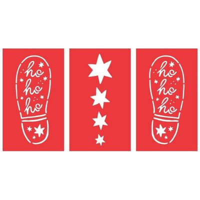 Partydeco, Tischdecke, Christmas decoration - Santa's Footprint stencils, 16.5x27.5 cm, mix (1 pkt / 3 pc.) (27.50 x 16.50 cm) Partydeco, Tischdecke, Christmas decoration - Santa's Footprint stencils, 16.5x27.5 cm, mix (1 pkt / 3 pc.) (27.50 x 16.50 cm)