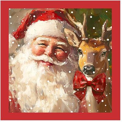 Atelier, Servietten, Weihn.Zelltuchserviette Santa (20 Stk., 33 x 33 cm) Atelier, Servietten, Weihn.Zelltuchserviette Santa (20 Stk., 33 x 33 cm)