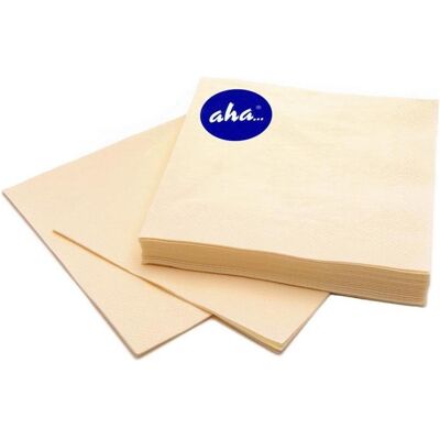 Aha, Servietten, Servietten, 3-lagig, Falz 1/4, 33x33cm, 20 Stück, champagner (20 Stk., 33 x 33 cm) Aha, Servietten, Servietten, 3-lagig, Falz 1/4, 33x33cm, 20 Stück, champagner (20 Stk., 33 x 33 cm)