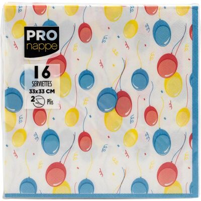 PROnappe, Servietten, Ballons Ballons 16 St. (16 Stk., 33 x 33 cm) PROnappe, Servietten, Ballons Ballons 16 St. (16 Stk., 33 x 33 cm)