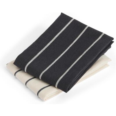 HAY, Geschirrtuch, - Outdoor Market Tea Towel - Set of 2 - Black & Beige Stripes (80 x 52 cm) HAY, Geschirrtuch, - Outdoor Market Tea Towel - Set of 2 - Black & Beige Stripes (80 x 52 cm)