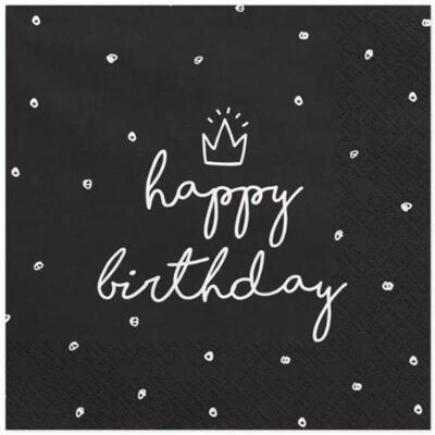Partydeco, Servietten, Happy (20 Stk., 33 x 33 cm) Partydeco, Servietten, Happy (20 Stk., 33 x 33 cm)
