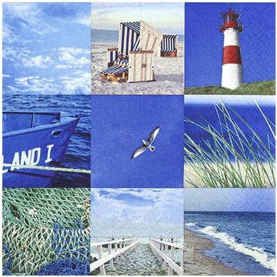 Magni, Servietten, Home Fashion Servietten Maritime Collage 33x33cm 20 Stück 3lagig (20 Stk., 33 x 33 cm) Magni, Servietten, Home Fashion Servietten Maritime Collage 33x33cm 20 Stück 3lagig (20 Stk., 33 x 33 cm)