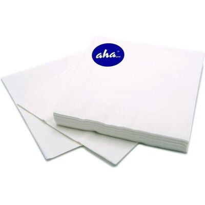 Aha, Servietten, Servietten, 3-lagig, Falzung 1/4, 33x33cm, 20 Stück, weiss (20 Stk., 33 x 33 cm) Aha, Servietten, Servietten, 3-lagig, Falzung 1/4, 33x33cm, 20 Stück, weiss (20 Stk., 33 x 33 cm)