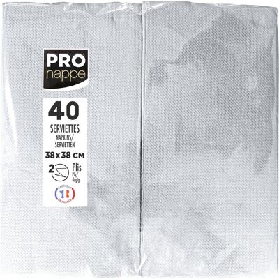 PROnappe, Servietten, Servietten grau 2-lagig 38,0 x 38,0 cm, 40 St. (40 Stk., 38 x 38 cm) PROnappe, Servietten, Servietten grau 2-lagig 38,0 x 38,0 cm, 40 St. (40 Stk., 38 x 38 cm)