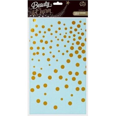 GoDan, Tischdecke, B&C Folientischdecke, goldene Tupfen, hellblau (183 x 137 cm) GoDan, Tischdecke, B&C Folientischdecke, goldene Tupfen, hellblau (183 x 137 cm)