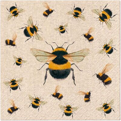 PAW, Servietten, NAPKINS PAPER DANCING BEES 33X33CM 20PCS (20 Stk., 33 x 33 cm) PAW, Servietten, NAPKINS PAPER DANCING BEES 33X33CM 20PCS (20 Stk., 33 x 33 cm)