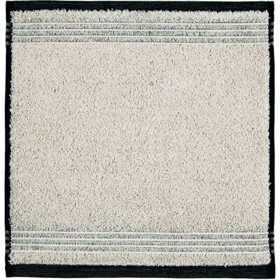 Möve Eden Handtuch - 30x30cm, Baumwolle & Leinen, Schwarz & Natur Möve Eden Handtuch - 30x30cm, Baumwolle & Leinen, Schwarz & Natur