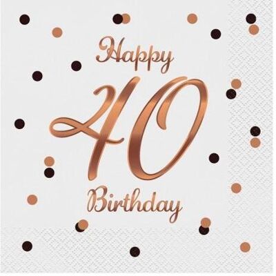 GoDan, Servietten, B&C Happy 40 Birthday Servietten weiss 33x33cm 20 Stk (20 Stk., 33 x 33 cm) GoDan, Servietten, B&C Happy 40 Birthday Servietten weiss 33x33cm 20 Stk (20 Stk., 33 x 33 cm)