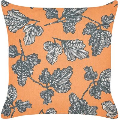 Beliani, Dekokissen, Dekokissen Blättermotiv orange / schwarz 45 x 45 cm 2er Set SPIREA (45 x 45 cm) Beliani, Dekokissen, Dekokissen Blättermotiv orange / schwarz 45 x 45 cm 2er Set SPIREA (45 x 45 cm)
