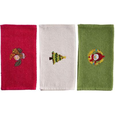 L'essentiel, Handtücher, Xmas Red Light Green White Wash Towel Set 3 Pieces (30 x 50 cm) L'essentiel, Handtücher, Xmas Red Light Green White Wash Towel Set 3 Pieces (30 x 50 cm)